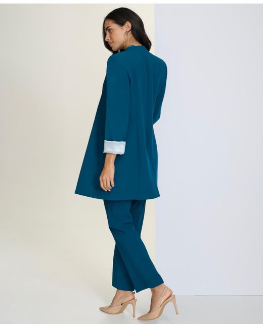 Calvin Klein Open front Roll Sleeve Topper Jacket in Blue Lyst