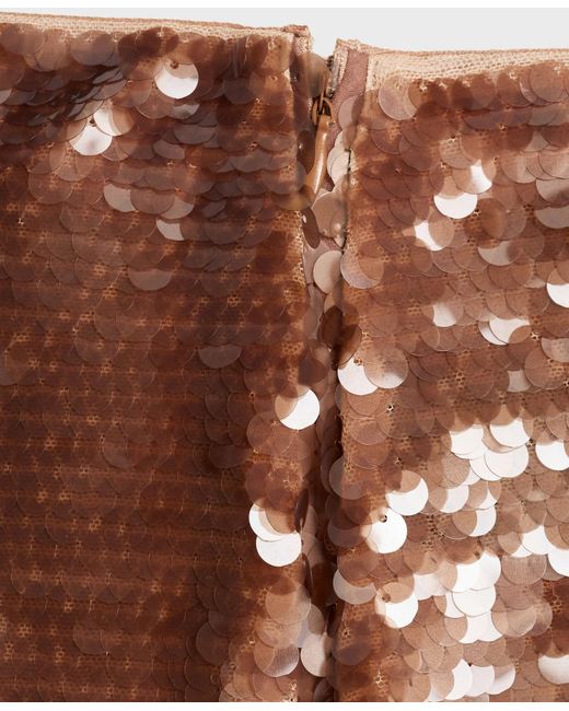 Mango Brown Midi Sequin Skirt