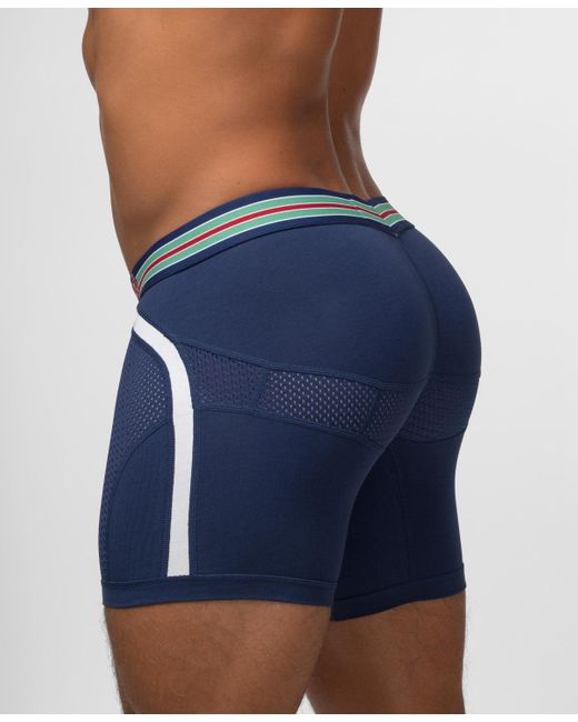 Rounderbum Blue Varsity Anatomic Boxer Brief for men