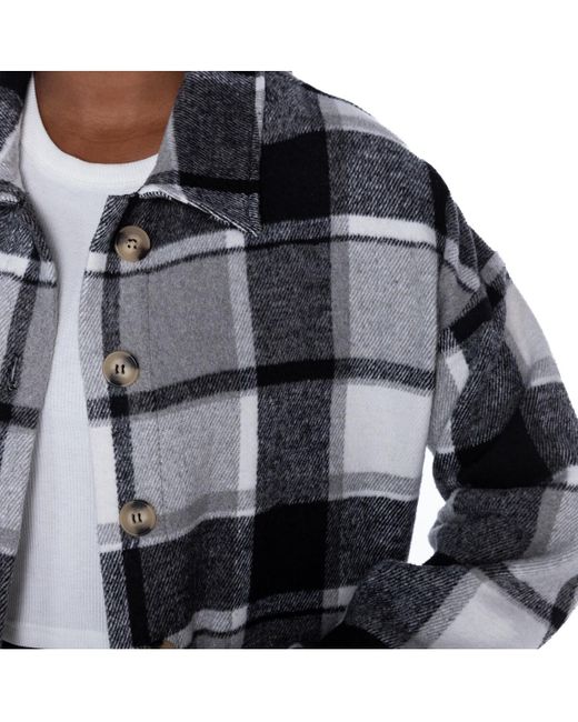 Gameday Couture White Cincinnati Bengals Fieldside Fun Plaid Button-up Overshirt