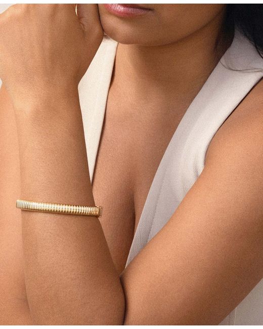Ettika Metallic Ribbed Stacking Bangle Bracelet