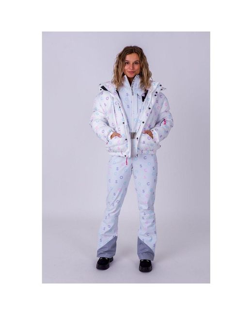 OOSC White Print Chic Puffer Jacket