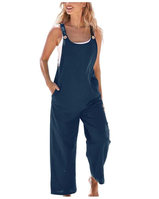 CUPSHE Blue Raven Tapered Pinafore Jumpsuit
