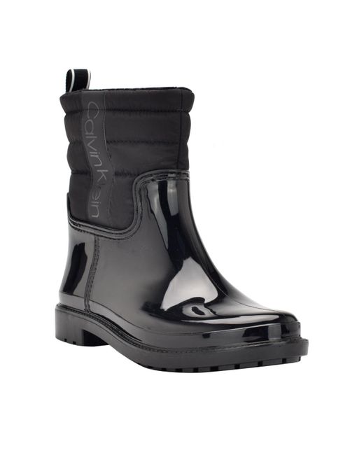Calvin Klein Sisely Pull-on Lug Sole Logo Cold Weather Rain Booties in ...