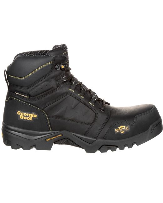 Georgia Boot Black Amplitude Composite Toe Waterproof Work Boot for men