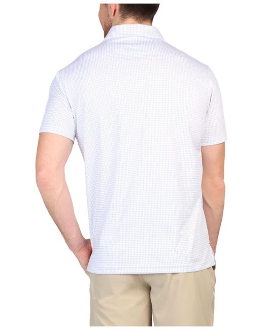 Tailorbyrd White Neon Grid Performance Polo for men