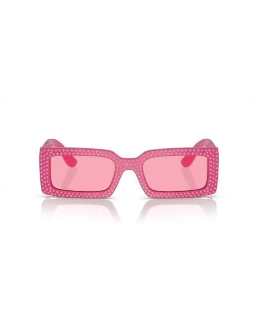 Dolce & Gabbana Pink Rectangle Sunglasses