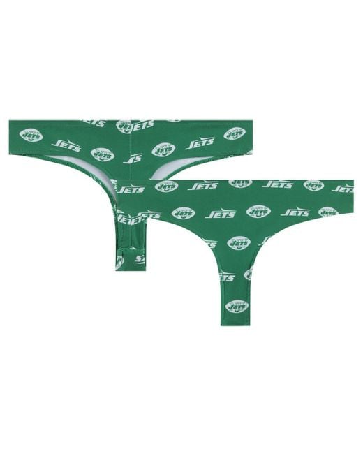 Concepts Sport Green New York Jets Record Allover Print Knit Thong
