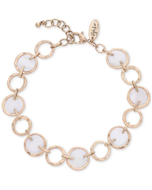 Style & Co. Natural Circle & Rivershell Anklet