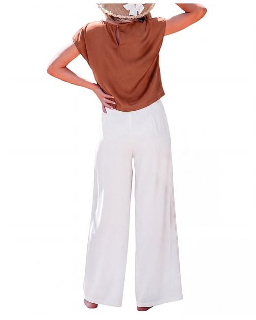 CUPSHE White Crew Neck Long Pants Set