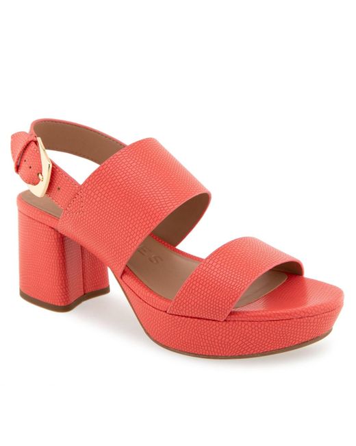 Aerosoles Red Camilia Round Toe Platform Sandals