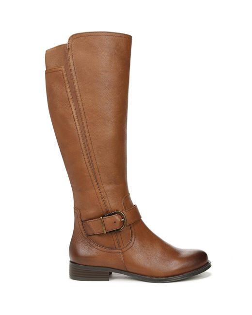 Naturalizer Brown Jaya Wide Calf Knee High Block Heel Riding Boots
