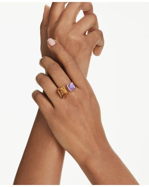 Swarovski White Millenia Gold-tone Plated Open Ring