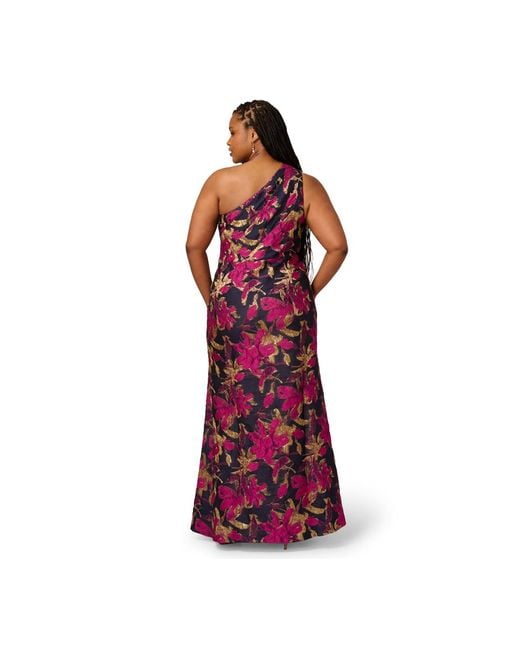adrianna papell plus size dresses Floral Chiffon Maxi Dress Glitzy and glamorous all over Adrianna Papell Plus Size Metallic