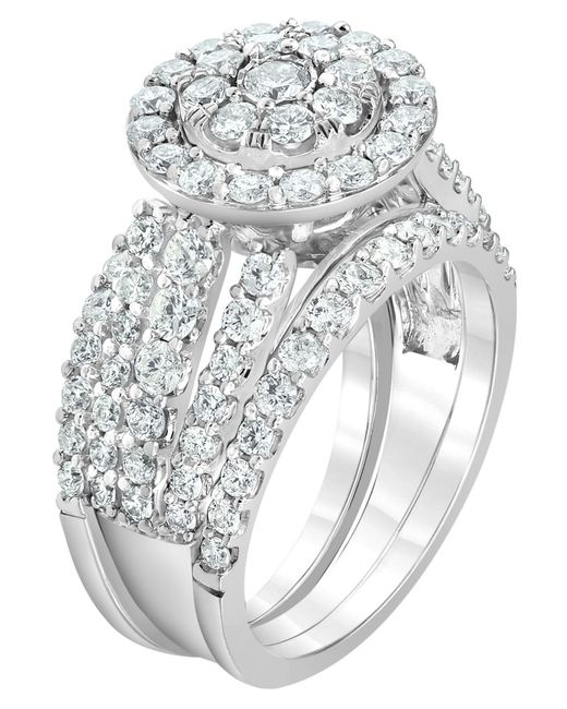 Macy's White Certified Diamond Bridal Set Two Band Ring (2 Ct. T.w.