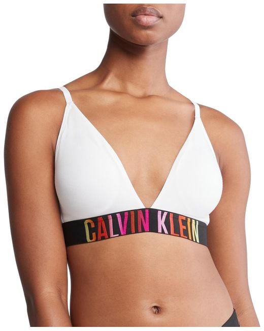 Calvin Klein White Intense Power Pride Cotton Lightly Lined Triangle Bralette Qf7830