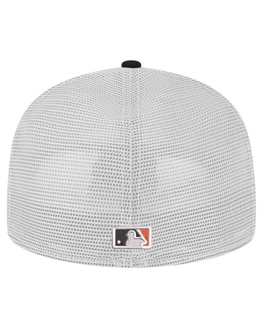 KTZ Black San Francisco Giants Team Color 59fifty Trucker Fitted Hat for men