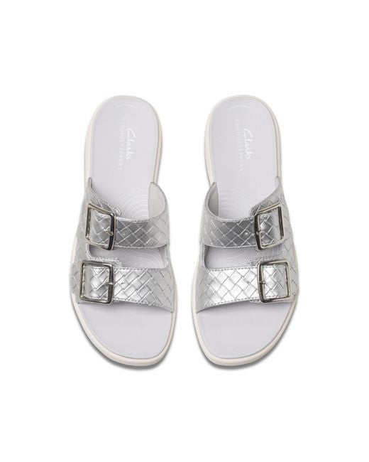 Clarks White Cloud Steppers Drift Peep Toe Sandals