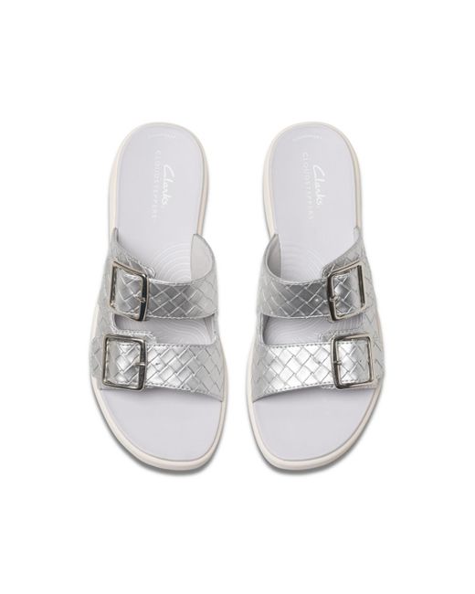 Clarks White Cloud Steppers Drift Peep Toe Sandals