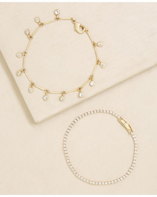 Ettika Metallic Crystal Droplet Chain Bracelet Set