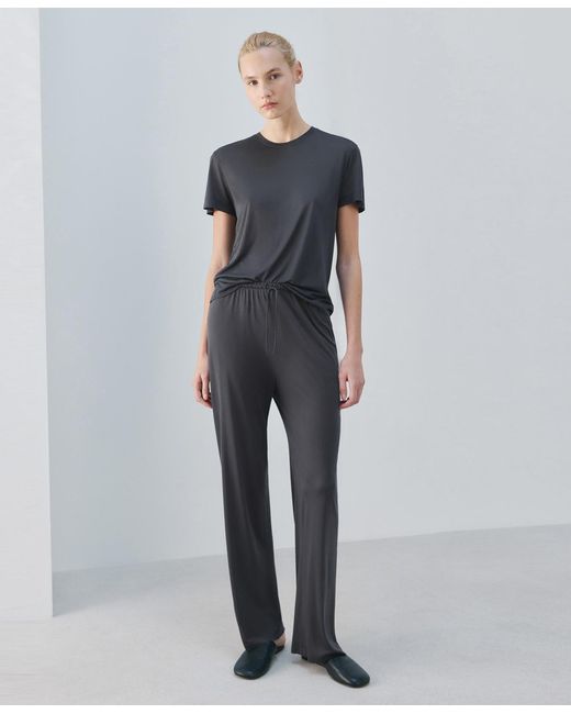 Mango Black Micro-modal Pajama Pants