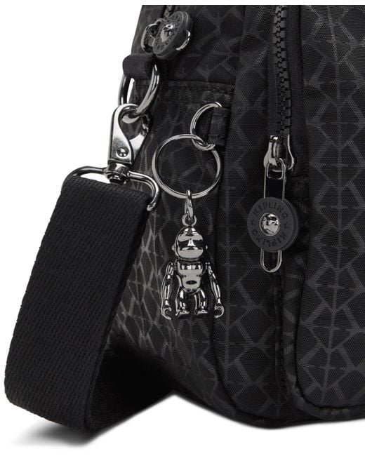 Kipling Black Cool Defea Nylon Medium Convertible Shoulder Bag