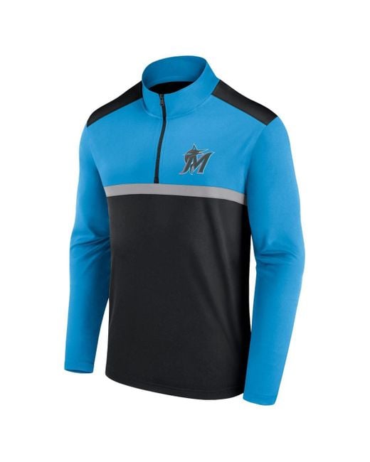 Fanatics Blue Miami Marlins Unstoppable Quarter-zip Top for men