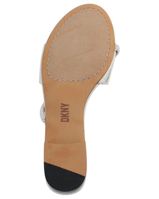 DKNY Metallic Tali Slip-on Embellished Slide Sandals