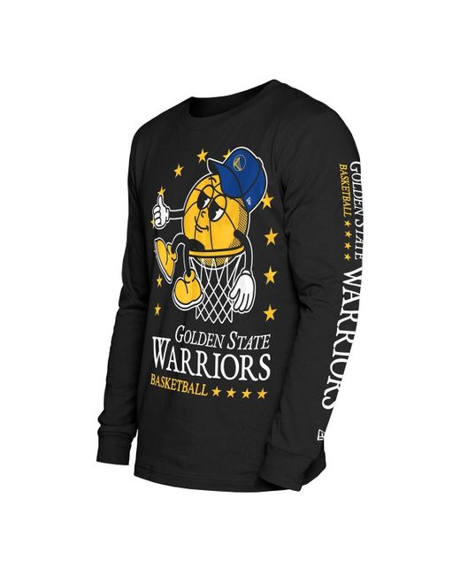 KTZ Black Golden State Warriors Old School Sport Long Sleeve T-shirt for men