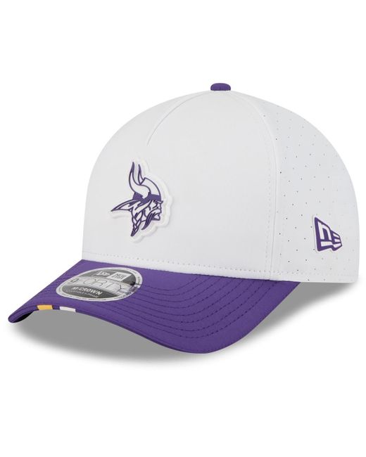 KTZ White/purple Minnesota Vikings 2025 Nfl Training Camp A-frame 9forty Adjustable Hat for men