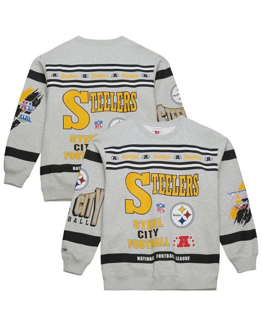 Mitchell Ness Men's Gray Pittsburgh Steelers All Over Print