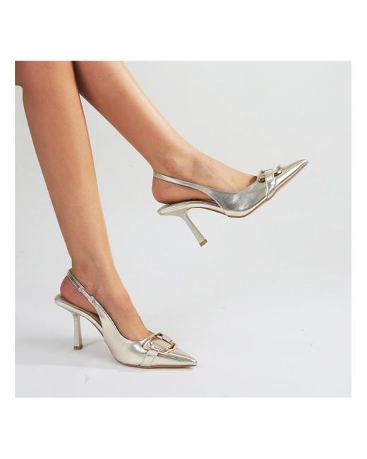 BERNESS White Cindy Slingback Pumps