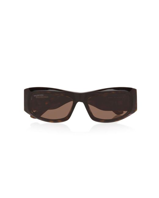 Balenciaga Brown Rectangle Sunglasses