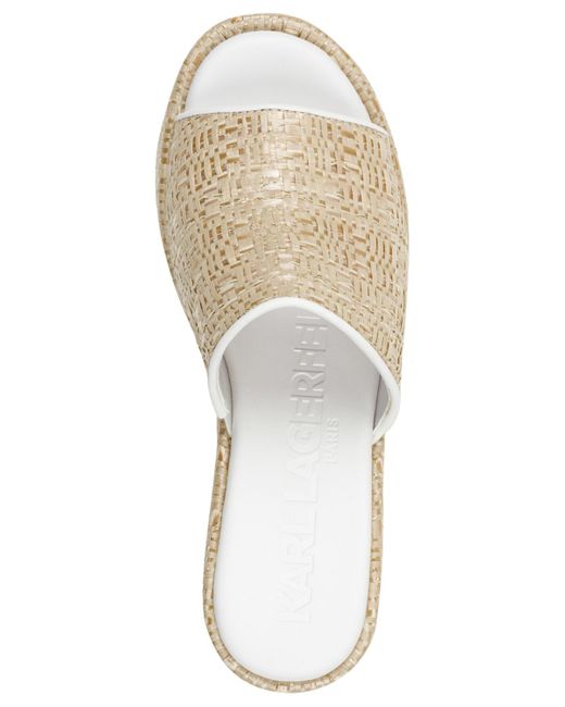Karl Lagerfeld White Calvina Slide Wedge Sandals