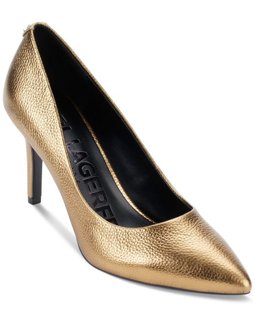 Karl Lagerfeld Royale Pointedtoe Pumps in Metallic Lyst