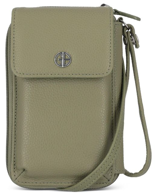 Giani Bernini Softy Leather Tech Crossbody Wallet, Created For Macy's