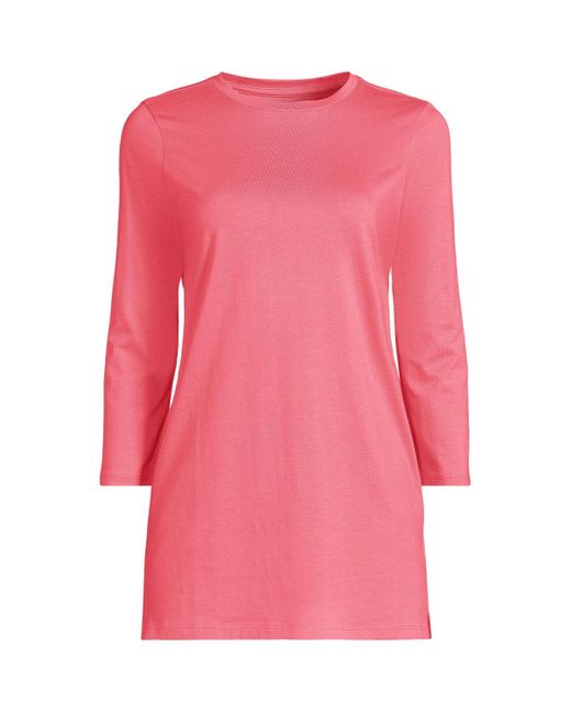 Lands' End Pink Supima Crew Neck Tunic