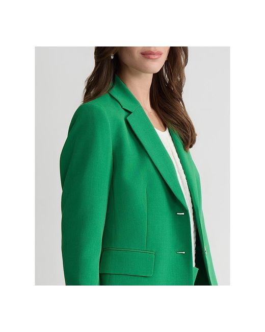 Kasper Green Petite Two-button Notch Collar Jacket