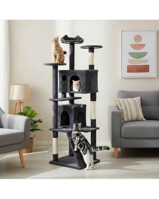 Aronkl White Multi-level Cat Tree Tower