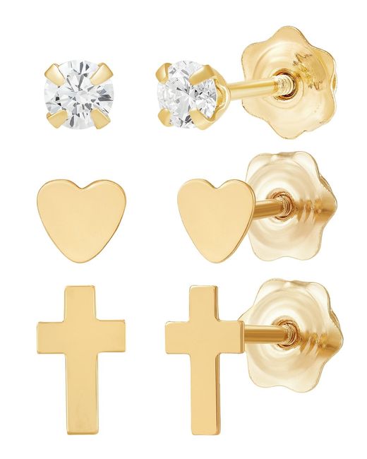Macy's Metallic 3-piece Stud Earring Set