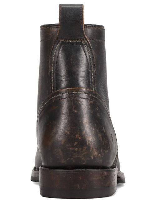 Frye Black Hudson Round-toe Work Boots for men