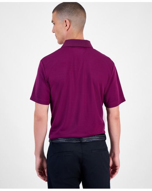 PGA TOUR Purple Airflux Regular-fit Mesh Performance Golf Polo Shirt for men