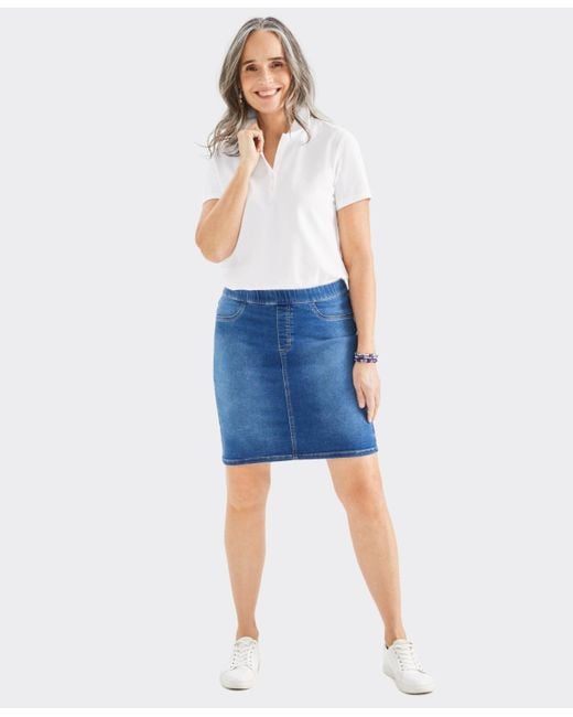Style & Co. Blue Denim Stretch Pull-on Skirt