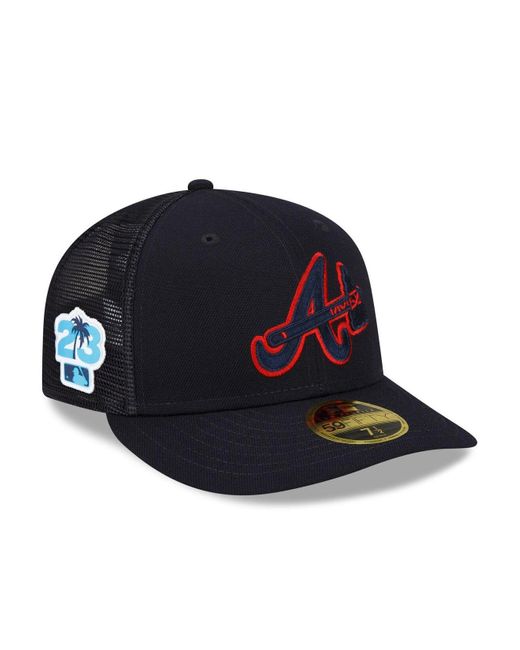 KTZ Navy Atlanta Braves 2023 Spring Training Low Profile 59fifty Fitted Hat  in Blue for Men