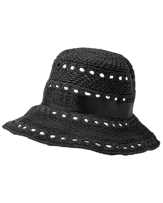 Ralph Lauren Black Crochet Bucket Hat