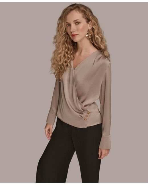 Donna Karan Natural Long Sleeve Top
