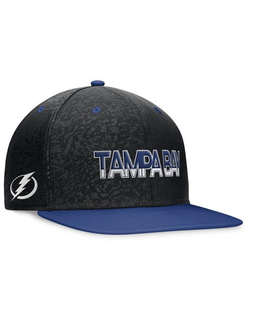 Fanatics Branded Black/blue Tampa Bay Lightning Alternate Jersey Adjustable Snapback Hat for men