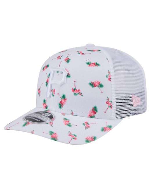 KTZ White Â Pittsburgh Pirates Flamingo Mesh Back 9seventy Stretch-snap Hat for men