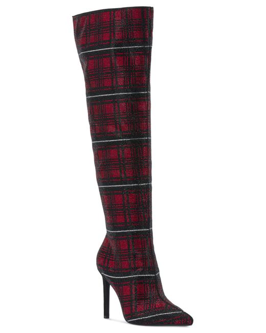 INC International Concepts Red Saveria Over-the-knee Boots, Created For Macy's