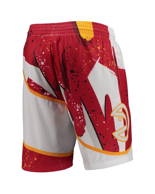Mitchell & Ness White Atlanta Hawks Hardwood Classics 1986 Hyper Hoops Swingman Shorts for men